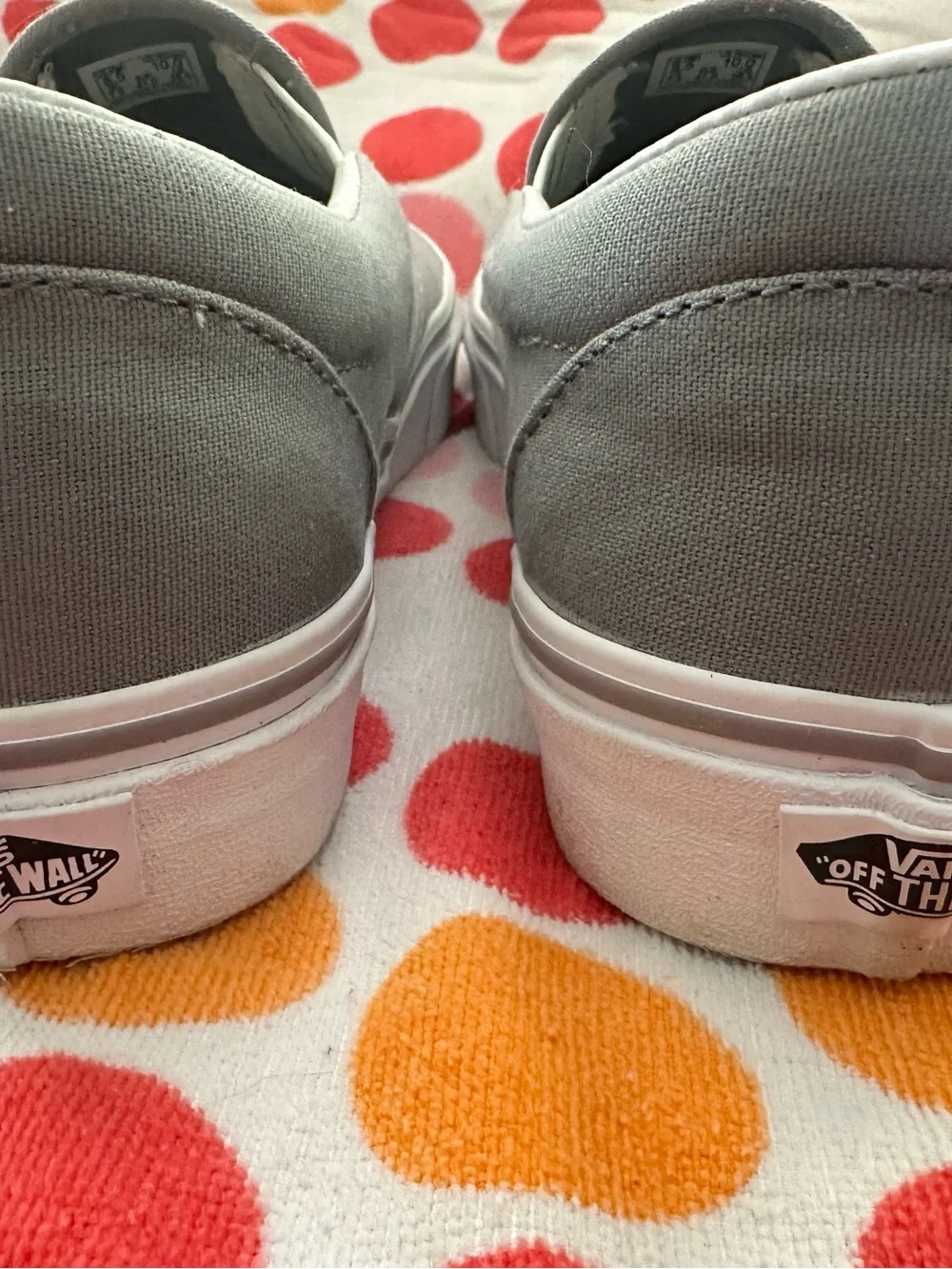 Vans Gray Canvas Slip-On Sneakers - Picture 4 of 5